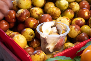 Apple with close up view.