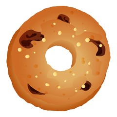 Homemade cookie icon. Cartoon of homemade cookie vector icon for web design isolated on white background