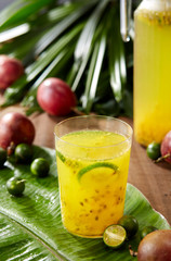 Delicious juice drink, Passion fruit and lemon juice