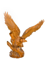 photo of wooden eagle with isolated background