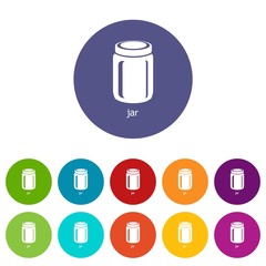 Jar icons color set vector for any web design on white background