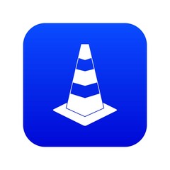 Traffic cone icon digital blue for any design isolated on white vector illustration