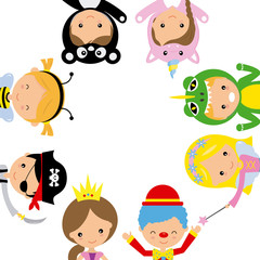 Poster children dressed up with space for photo or text