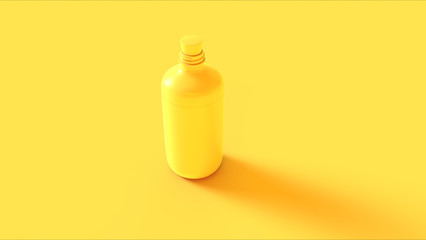 Yellow Vintage Medicine Bottle with a Cork Stop 3d illustration 3d render