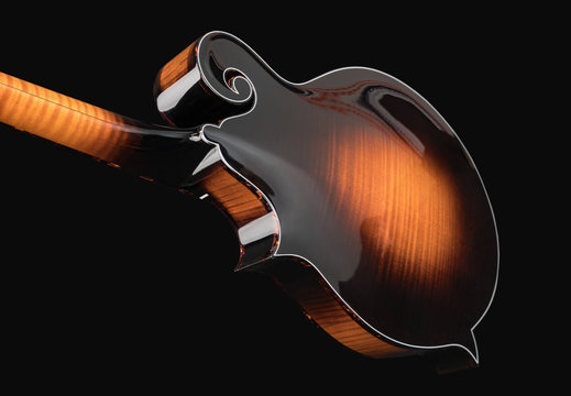 Mandolin isolated on black background. Music concept.