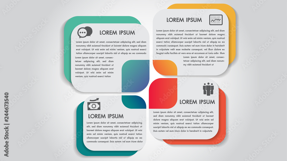 Poster business infographics 4 steps options design template.data and information visualization.dynamic col