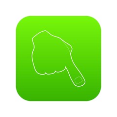 Obraz premium One finger icon green vector isolated on white background