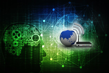 3d illustration WiFi symbol