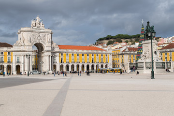 Fototapeta na wymiar Main Square of Lisbon, Praça do Comércio