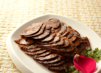Delicious Chinese food, beef sauce