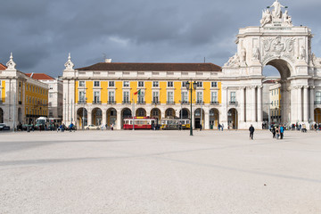 Fototapeta na wymiar Main Square of Lisbon, Praça do Comércio