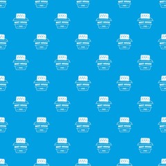 Meat house pattern vector seamless blue repeat for any use