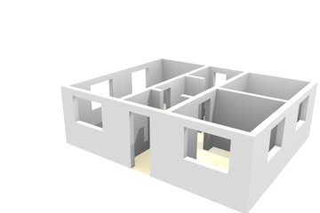 the scheme of the apartment on a white background