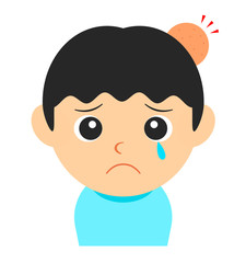 頭にたんこぶの出来た子供