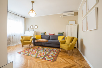 Modern cozy living room interior