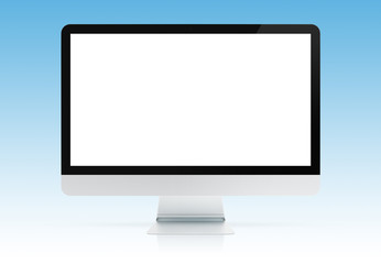 Modern computer monitor mockup isolated 3d rendering