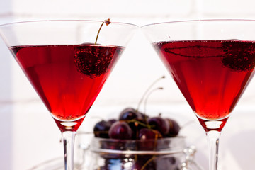 Red cherry cocktail