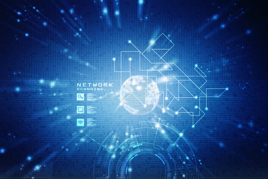 2d illustration Network community concept . Mixed media