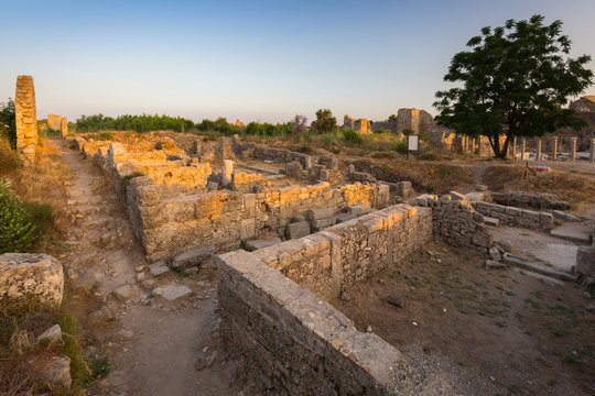 Ruins of the ancient city of Side, Turkey