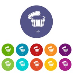 Tub icons color set vector for any web design on white background