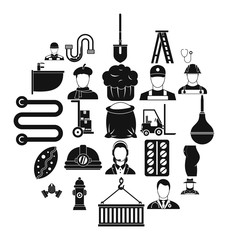 Different professions icons set. Simple set of 25 different professions vector icons for web isolated on white background