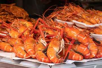 Prawn with close up view.