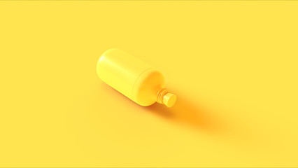 Yellow Vintage Medicine Bottle with a Cork Stop 3d illustration 3d render