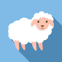 Cute sheep icon. Flat illustration of cute sheep vector icon for web design