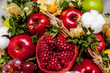 fruit bouquet from pomegranate,