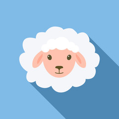 Sheep lying down icon. Flat illustration of sheep lying down vector icon for web design
