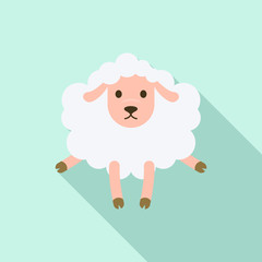 Shocked sheep icon. Flat illustration of shocked sheep vector icon for web design