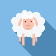 Face of sheep icon. Flat illustration of face of sheep vector icon for web design
