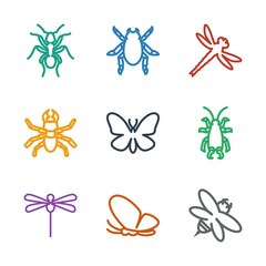 Fototapeta na wymiar 9 insect icons