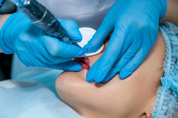 tattoo eyebrow and lips