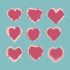 hearts set for valentines day. vector