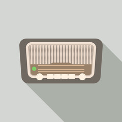 Retro radio icon. Flat illustration of retro radio vector icon for web design