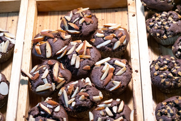Brownies cake with close up view.