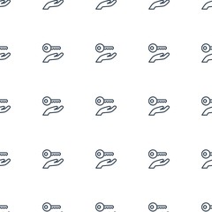 key on hand icon pattern seamless white background