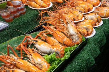 Prawn with close up view.