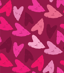 Hand drawn doodle heart pattern background © jane55