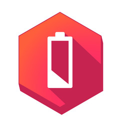 ikona z długim cieniem na tle sześcioboku  © vempireart