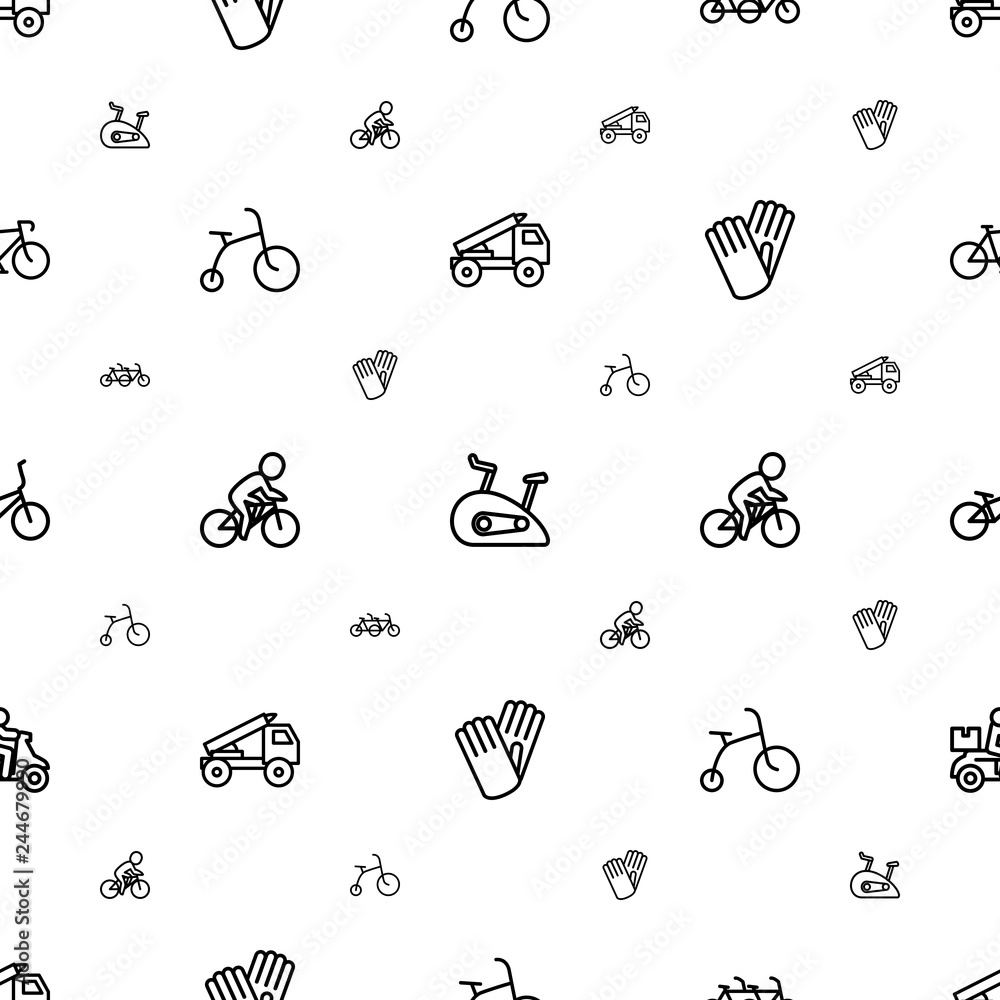 Wall mural bicycle icons pattern seamless white background