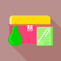 Zipper lunchbox icon. Flat illustration of zipper lunchbox vector icon for web design