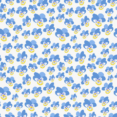 Pansy Flower Pattern. Endless Background. Seamless