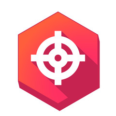 ikona z długim cieniem na tle sześcioboku  © vempireart