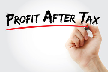 PAT - Profit After Tax acronym, business concept background