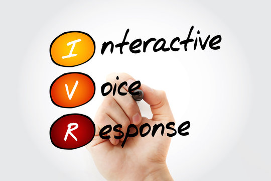 IVR - Interactive Voice Response acronym, concept with marker