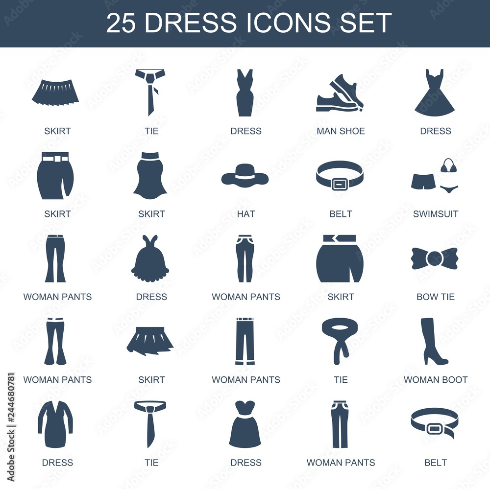 Sticker 25 dress icons