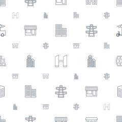 city icons pattern seamless white background