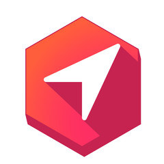 ikona z długim cieniem na tle sześcioboku © vempireart